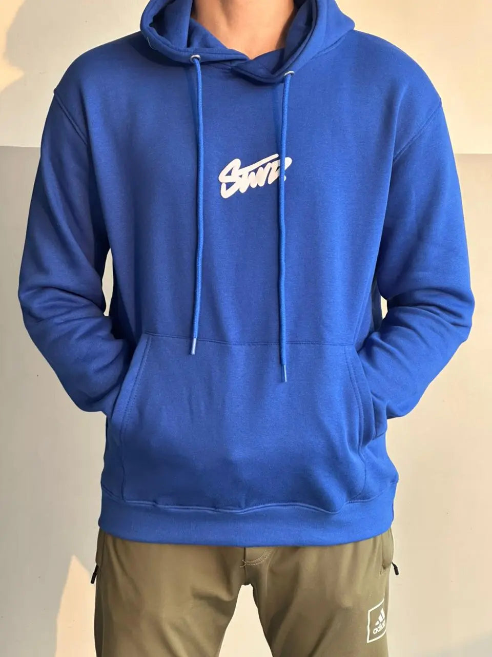 Men’s premium fleece hoodie with puff printed logo