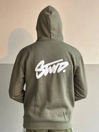 olive green hoodie