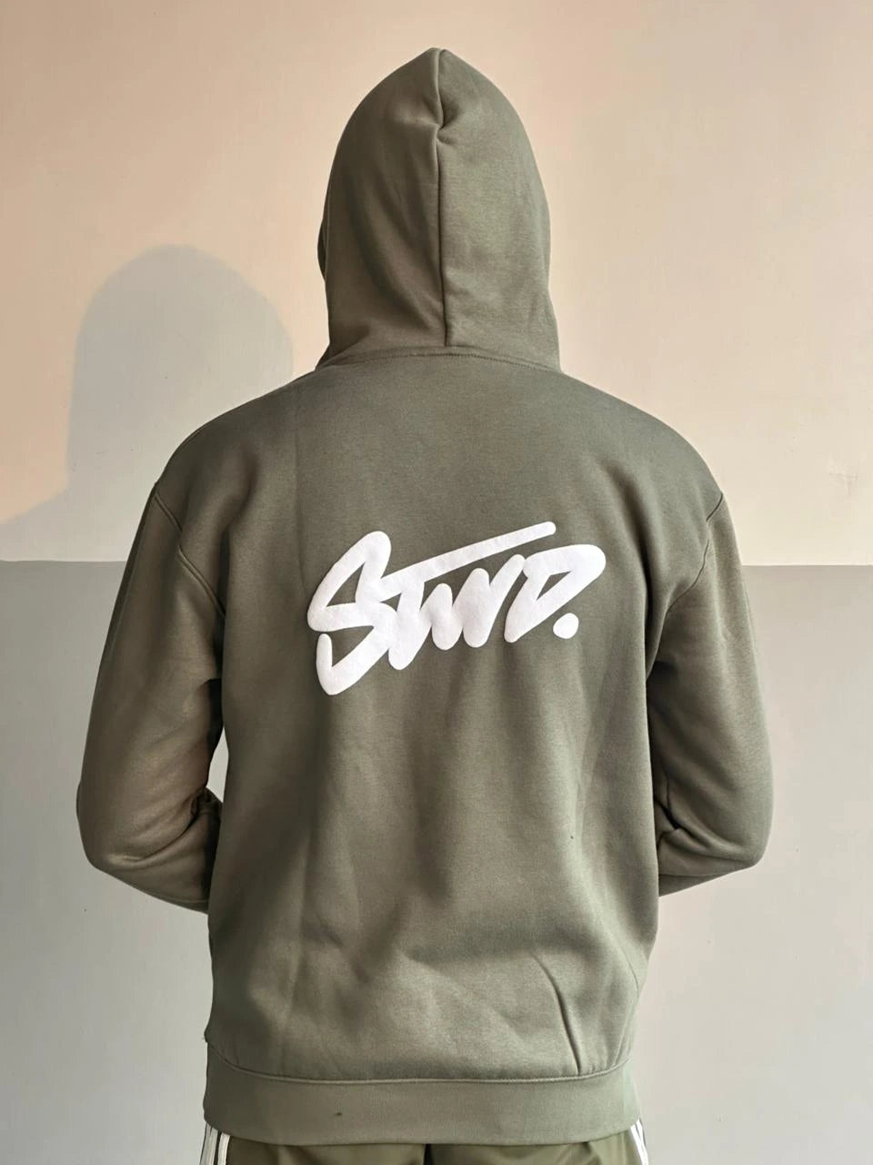 olive green hoodie