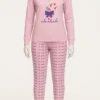 Pink Cotton Nightwear Set with Candy Cane Print