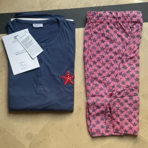 Starfish Men’s Cotton Nightwear – Navy Top & Printed Pajamas