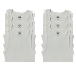 Pack of six white vests