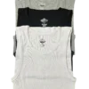 Pack of three men’s vests in white, black, and grey