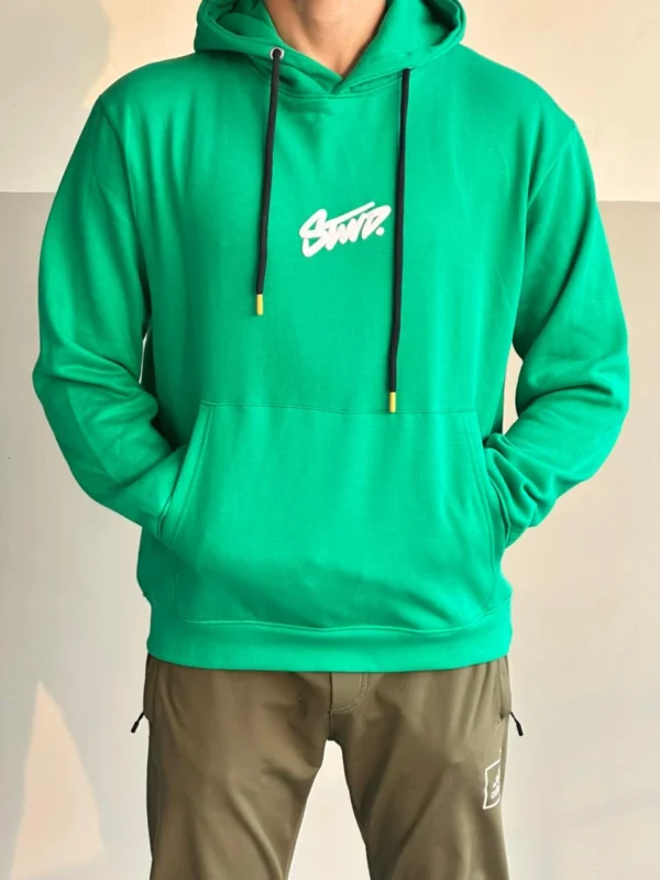 Men’s premium fleece hoodie with puff printed logo
